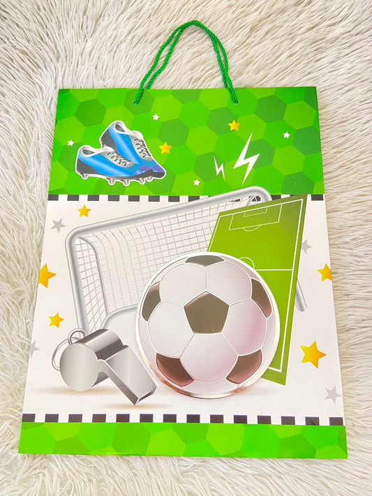 Shopping, verde con blanco y está de futbol, GRANDE.