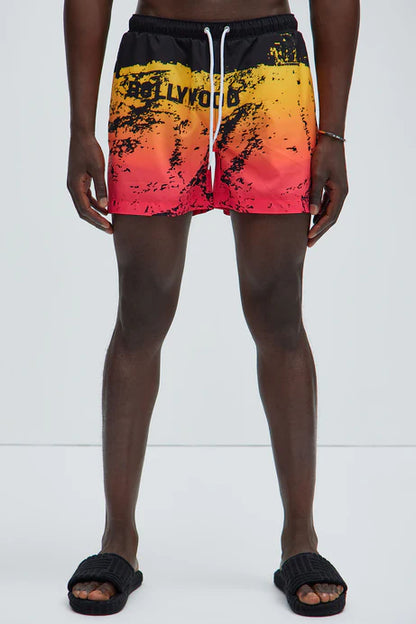 Bañador/Baggy, HOLLYWOOD, multicolor, con estampados negros Y sujetador.