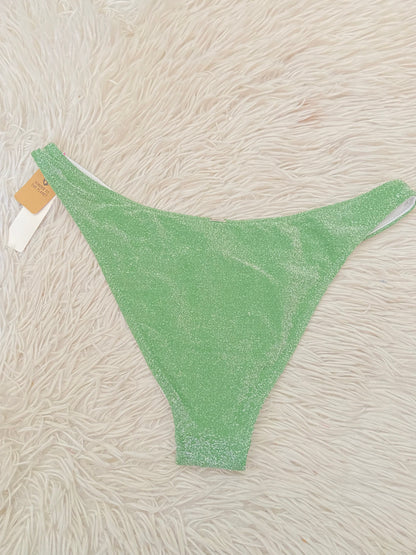 Panti/ Biquini PINK original verde con brillos.
