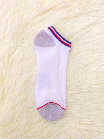 Medias TOMMY HILFIGER original, blanca con gris y letras TH 85 .