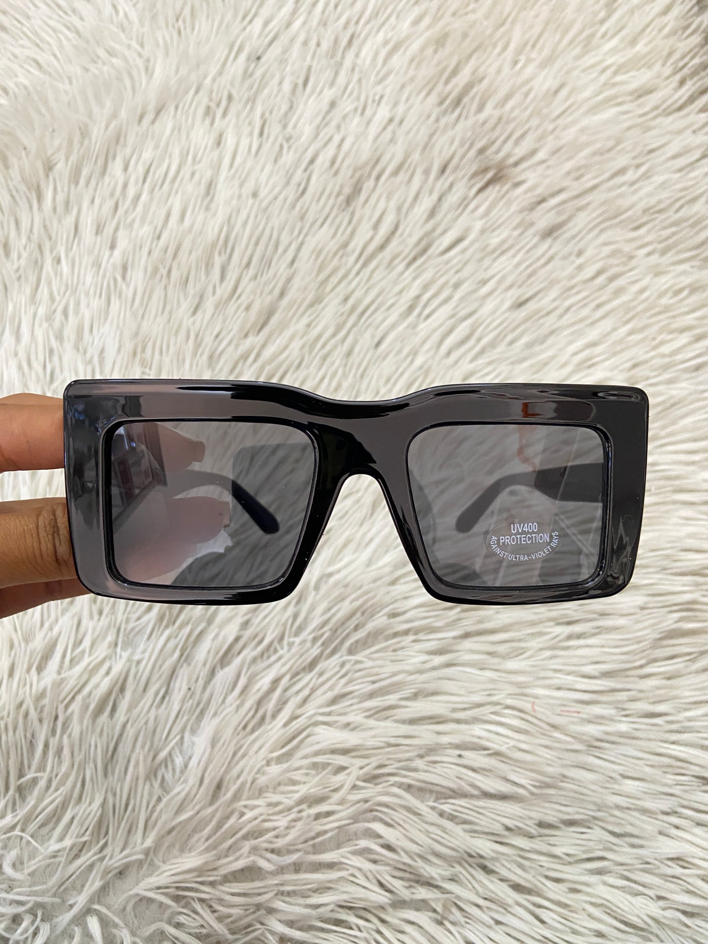 Lentes Fashion Nova original negro cuadrado grandes.