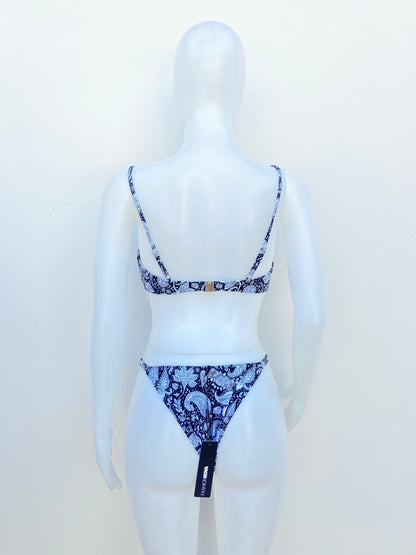 Biquini, de dos piezas  negro con estampado de mandala.
