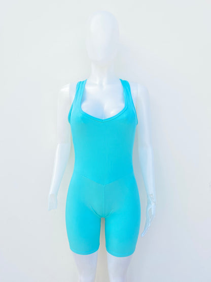 Enterizo LA SOCIETY original, azul Aqua (turquesa) con escote en la parte trasera.