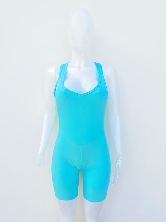 Enterizo LA SOCIETY original, azul Aqua (turquesa) con escote en la parte trasera.