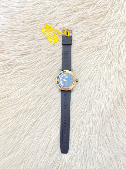 Reloj INVICTA original, negro con fondo en azul marino y turquesa