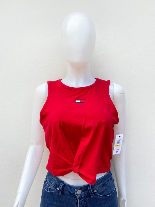 Franela/ Top TOMMY HILFIGER original, rojo con logotipo de la marca en frente.