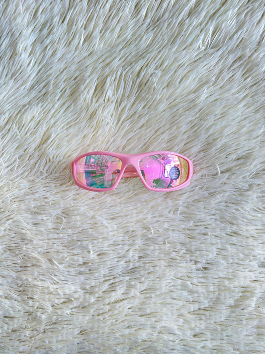 Lentes,con protección UV 100-400 para proteger tu visión. Rosados, estilo deportivo, con cristales espejados.