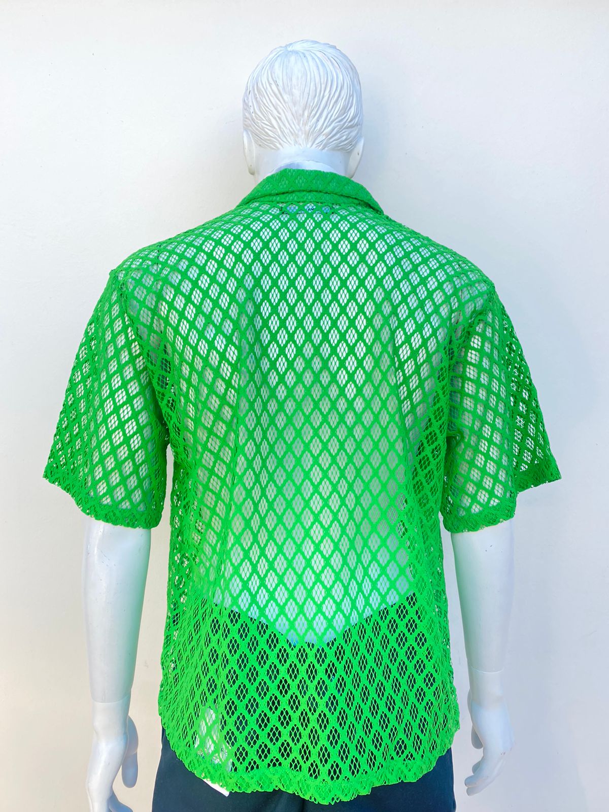 Camisa Fashion Nova original verde en estilo de malla.