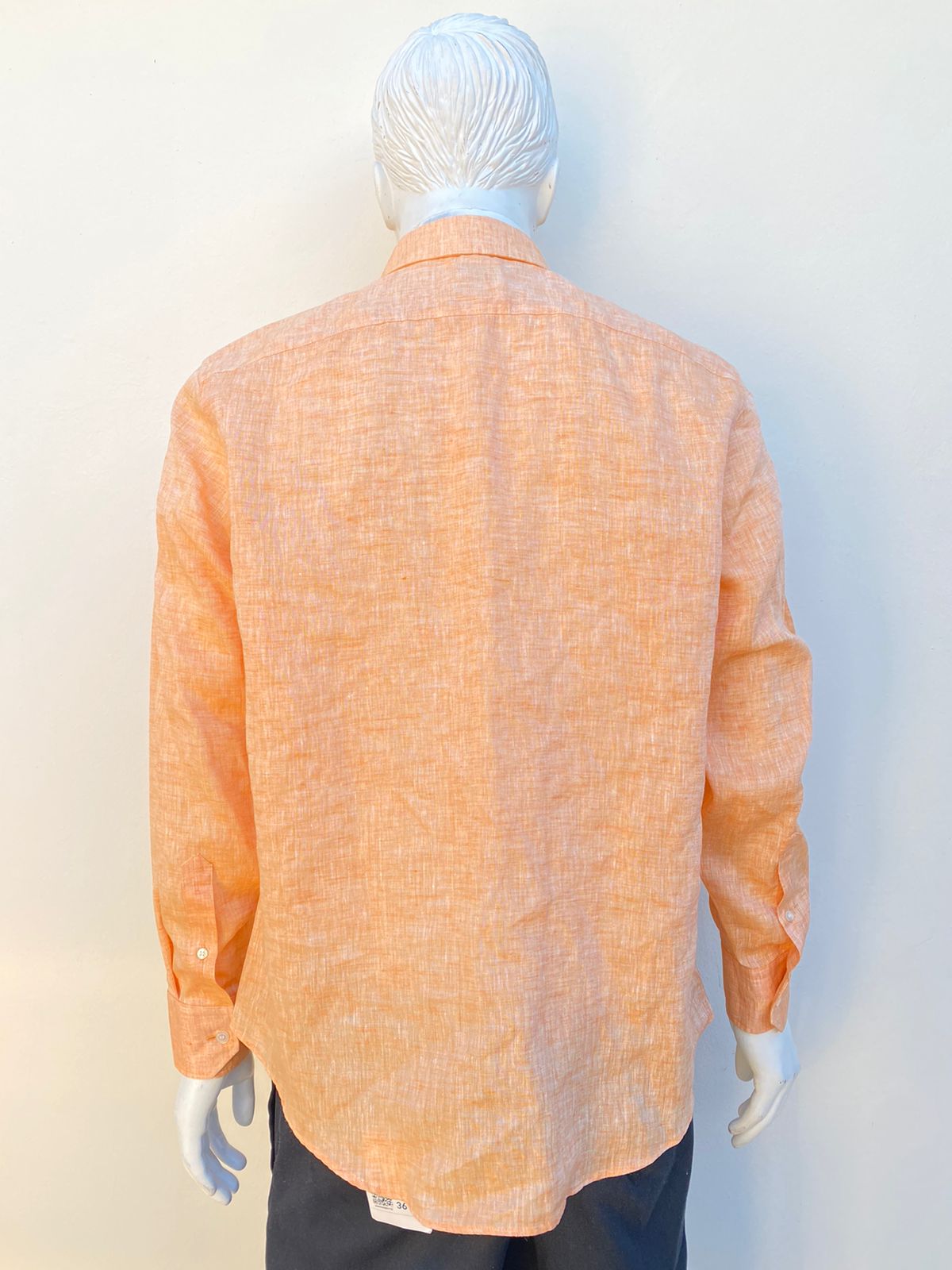 Camisa BAIRD MC NUTT original naranja lisa, en lino.