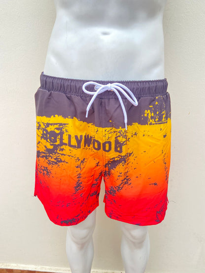 Bañador/Baggy, HOLLYWOOD, multicolor, con estampados negros Y sujetador.