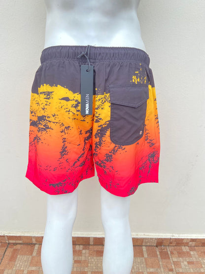Bañador/Baggy, HOLLYWOOD, multicolor, con estampados negros Y sujetador.