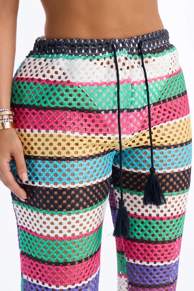 Pantalon/ Cover Up, de rayas en muchos colores y abiertos.
