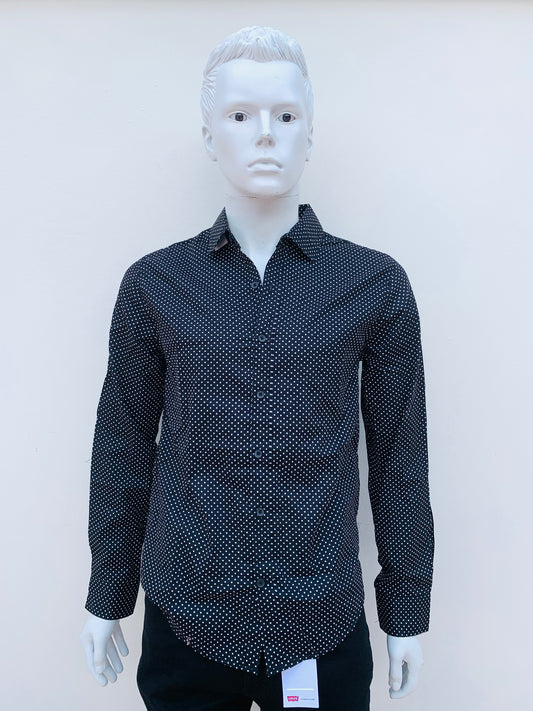 Camisa Fashion Nava original color negro con puntos blancos