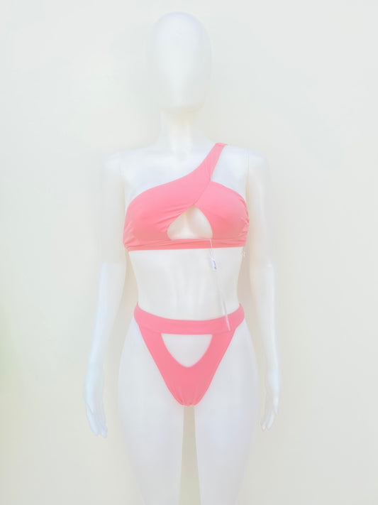 Biquini Mermaid Swimwear Original rosado de una sola manga con abierto al frente