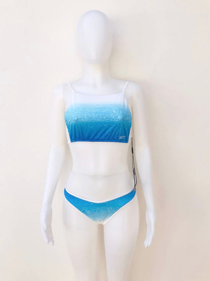 Biquini, de dos piezas  azul cielo con blanco estilo agua del mar CLEAR WATERS