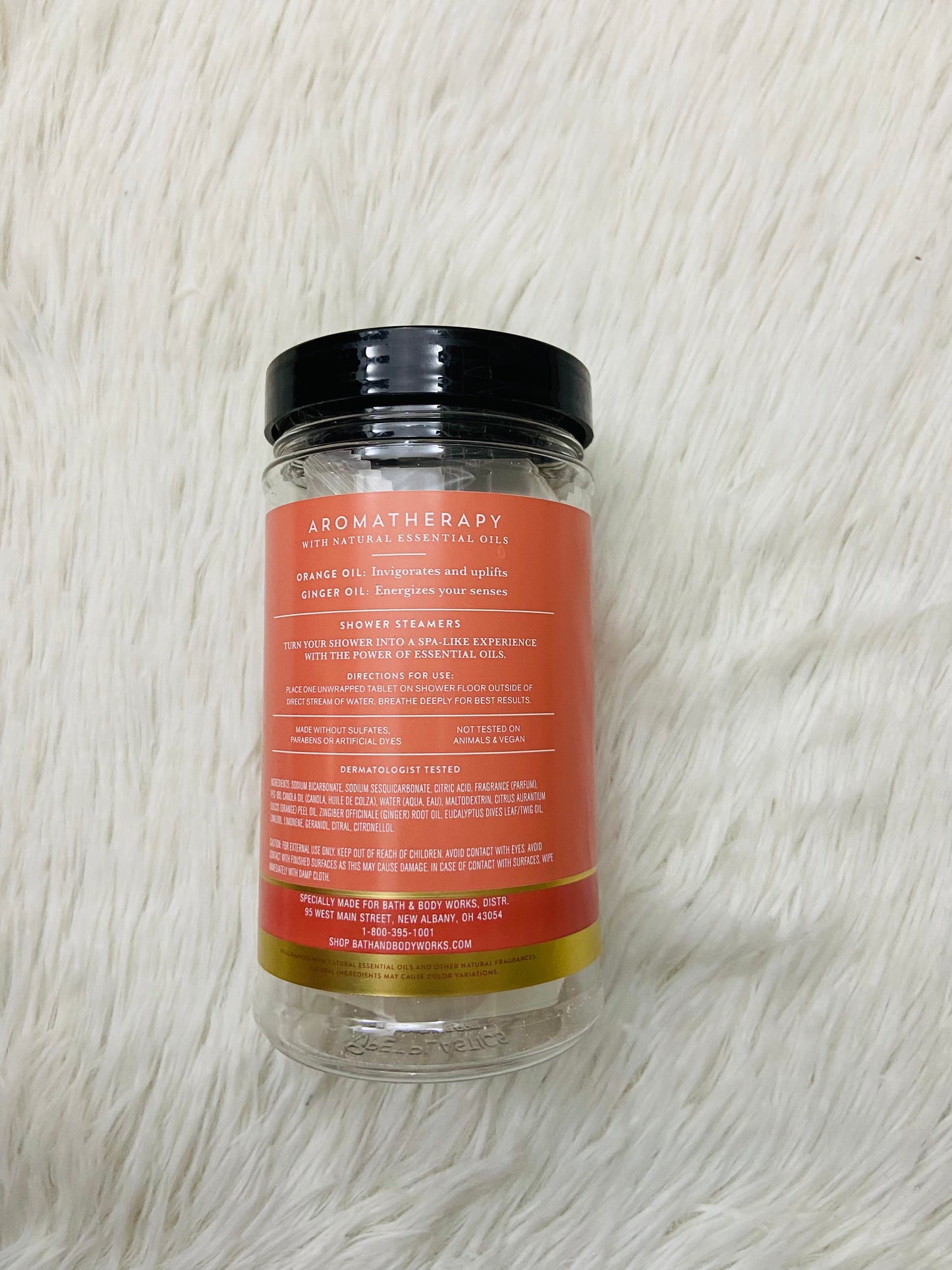 Bombas Aromáticas para ducha BATH & BODY WORKS original, aromatherapy naranja y jengibre con aceites naturales y esenciales  orange + ginger, 6 tabletas.
