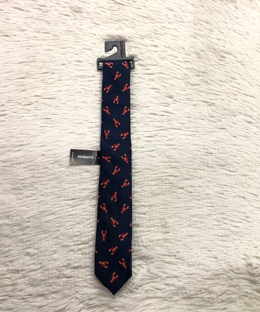Corbata EXPRESS original azul marino con estampado de langostas