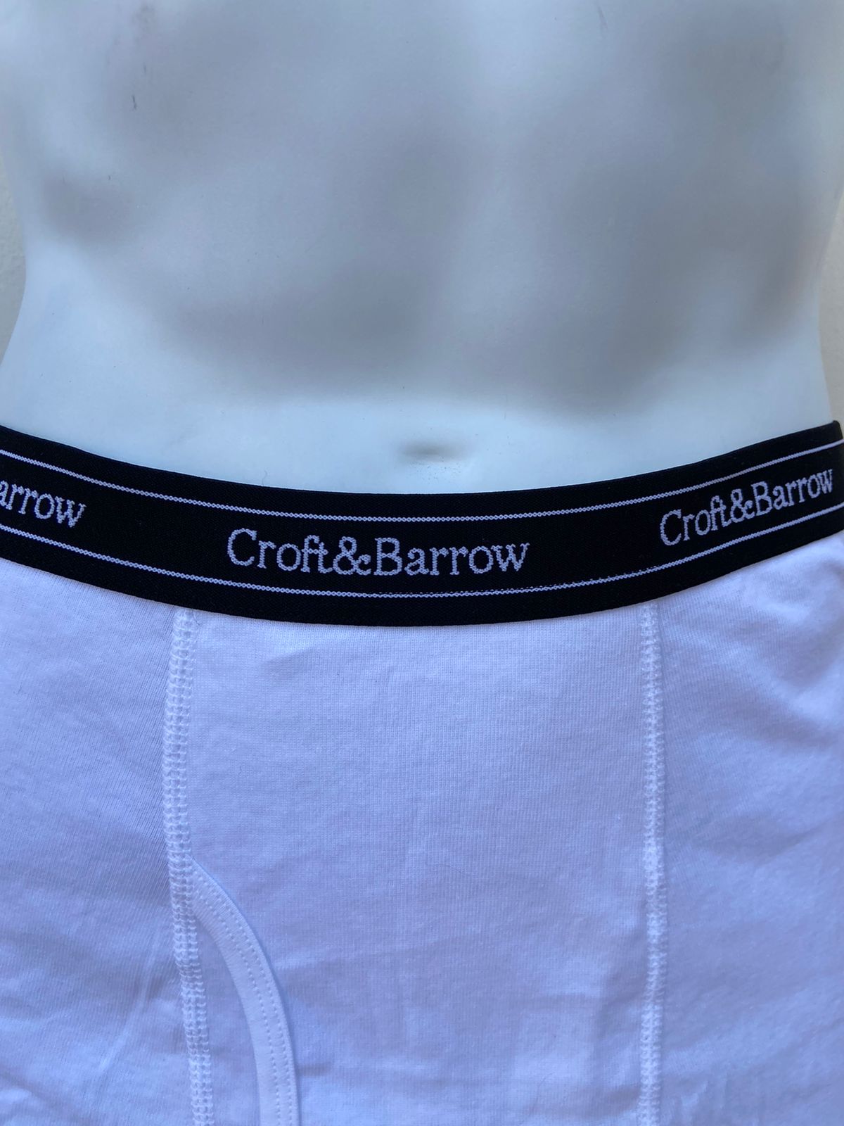 Boxers Croft & Barrow original, blanco con banda elástica negra y letras Croft&Barrow en color blanco. 100% algodón
