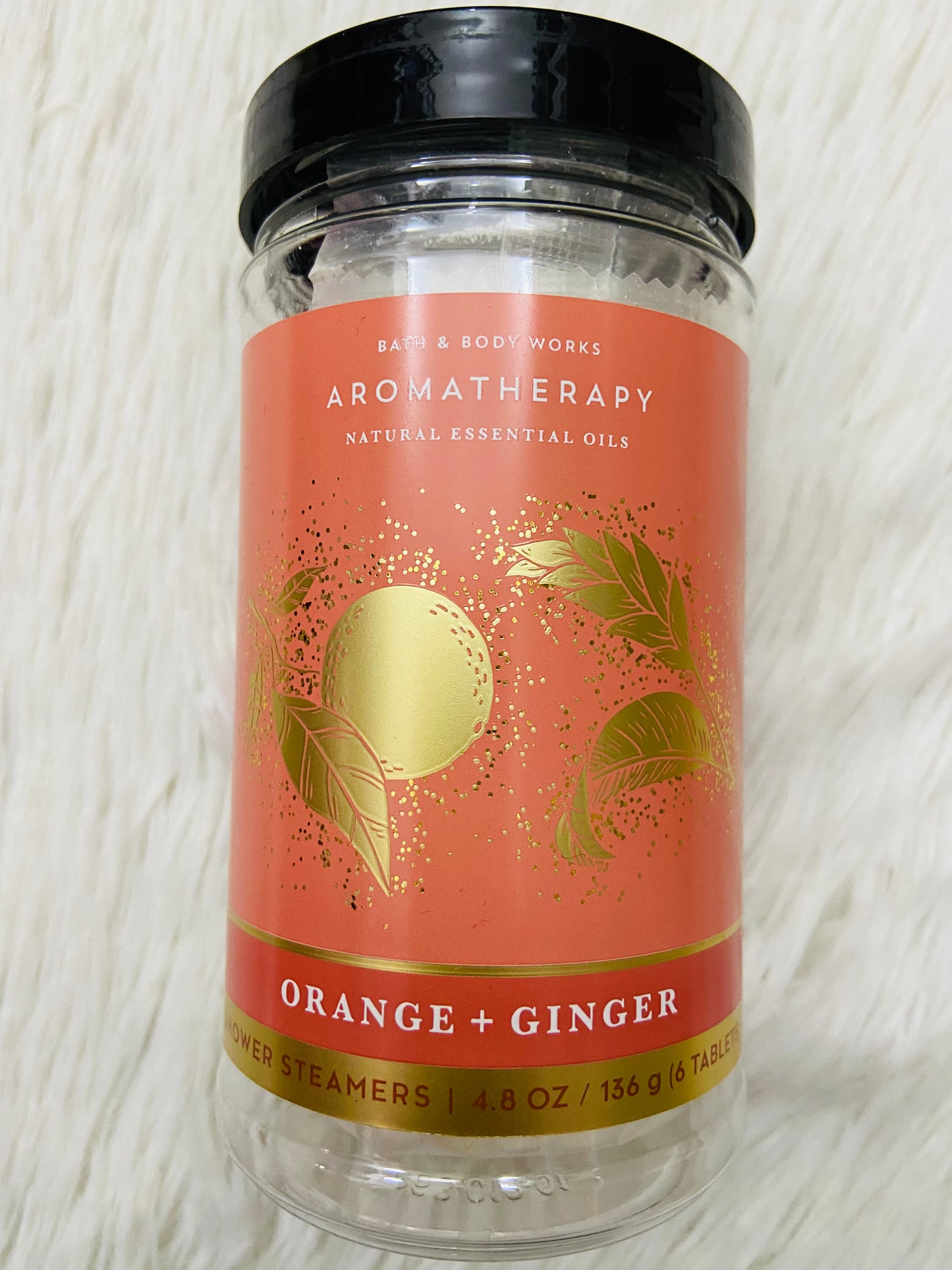 Bombas Aromáticas para ducha BATH & BODY WORKS original, aromatherapy naranja y jengibre con aceites naturales y esenciales  orange + ginger, 6 tabletas.